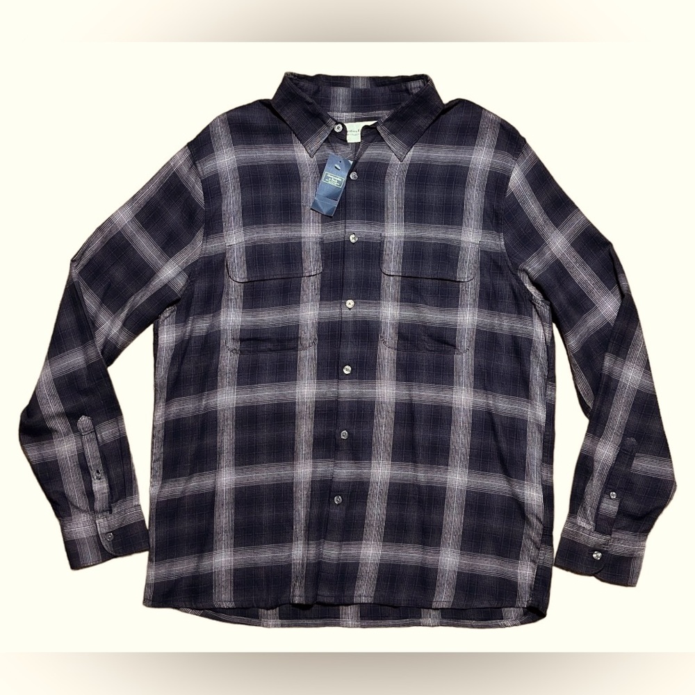 Abercrombie & Fitch Soft A&F Collection Plaid Flannel Button Down Shirt NWT XL
